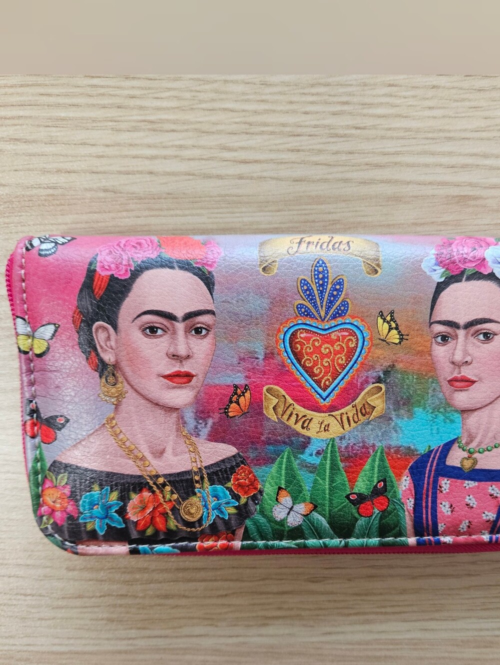 Frida Kahlo Inspired Multicolor Women's Zip Wallet - Viva La Vida